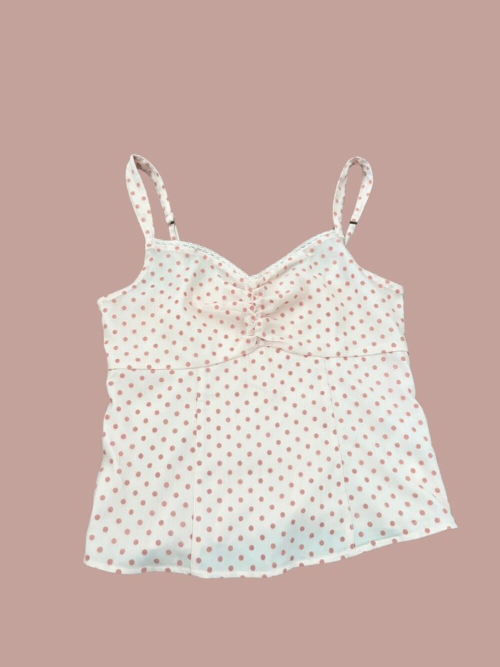Pink Polka Dot Chiffon top - Picture 1 of 2